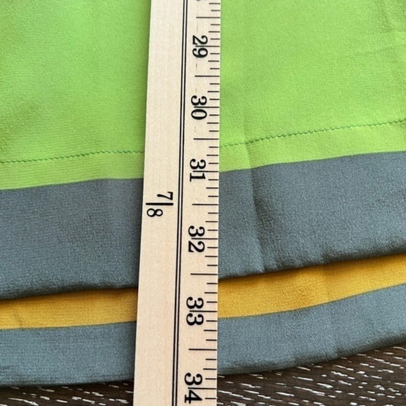 Twelfth Street By Cynthia Vincent Bright Color Block Silk Shirt Dress With A Tie - Picture 2 of 12